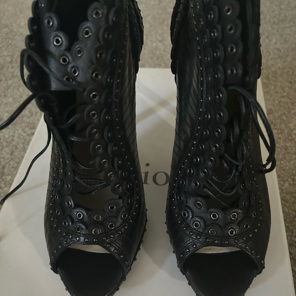 Dior Black Studded Heeled Boots - Picture 2 of 11